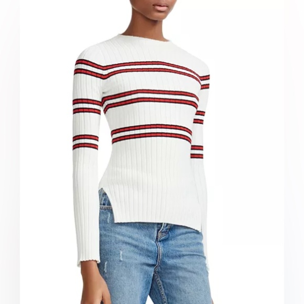 Maje Manuel Red and White Striped Sweater Size 2 Maje